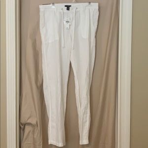 gap white linen pants